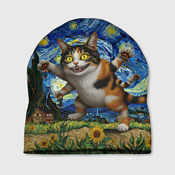 Шапка Звездная ночь и кот монстр, цвет: 3D-принт