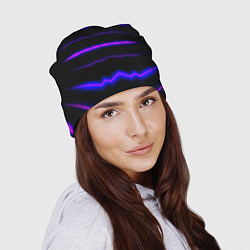 Шапка Color multicoloured neon stripes, цвет: 3D-принт — фото 2
