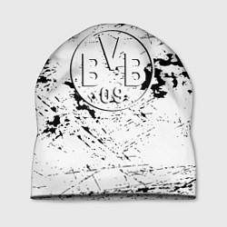 Шапка Borussia черно белые краски, цвет: 3D-принт