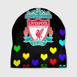Шапка Ливерпуль пиксельные сердца, цвет: 3D-принт
