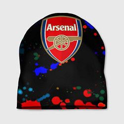 Шапка Arsenal неоновые брызги красок, цвет: 3D-принт