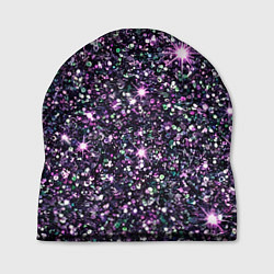 Шапка Имитация блестящих пайеток тёмно-фиолетовый, цвет: 3D-принт