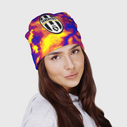 Шапка Ювентус неоновый шторм, цвет: 3D-принт — фото 2