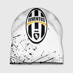 Шапка Ювентус черные краски всплеск, цвет: 3D-принт