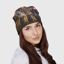 Шапка Праздничные коты, цвет: 3D-принт — фото 2
