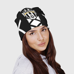 Шапка Ювентус геометрия полосы линии, цвет: 3D-принт — фото 2
