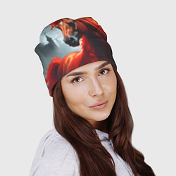 Шапка Огненная лошадь на сером, цвет: 3D-принт — фото 2