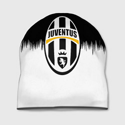Шапка Juventus черно белые краски текстура, цвет: 3D-принт