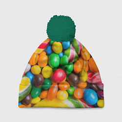 Шапка с помпоном Сладкие конфетки, цвет: 3D-зеленый