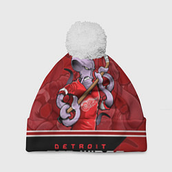 Шапка с помпоном Detroit Red Wings, цвет: 3D-белый
