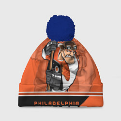 Шапка с помпоном Philadelphia Flyers, цвет: 3D-тёмно-синий