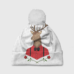 Шапка с помпоном Christmas Deer, цвет: 3D-белый