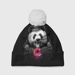 Шапка с помпоном Donut Panda, цвет: 3D-белый