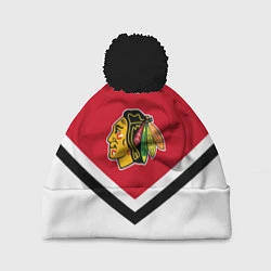 Шапка с помпоном NHL: Chicago Blackhawks, цвет: 3D-черный