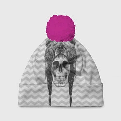 Шапка с помпоном Мертвый шаман, цвет: 3D-малиновый