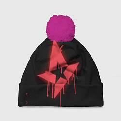 Шапка с помпоном Astralis: Black collection, цвет: 3D-малиновый