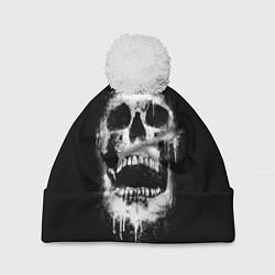 Шапка с помпоном Evil Skull, цвет: 3D-белый