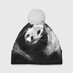Шапка с помпоном Молочная панда, цвет: 3D-белый
