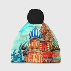 Шапка с помпоном Blue Kremlin, цвет: 3D-черный