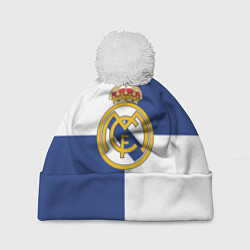 Шапка с помпоном Real Madrid: Blue style, цвет: 3D-белый