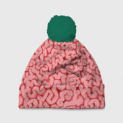 Шапка с помпоном Мозг, цвет: 3D-зеленый