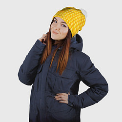 Шапка с помпоном Сладкая вареная кукуруза, цвет: 3D-белый — фото 2