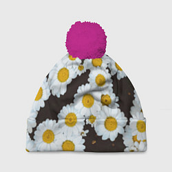 Шапка с помпоном Аромашки, цвет: 3D-малиновый