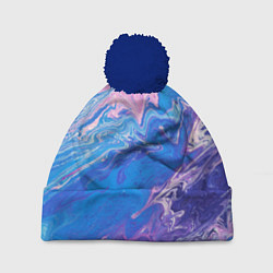 Шапка c помпоном Tie-Dye Blue & Violet