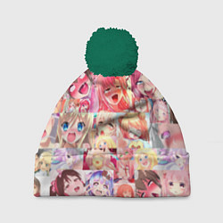 Шапка с помпоном Ahegao, цвет: 3D-зеленый