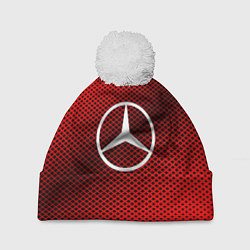 Шапка с помпоном Mercedes: Red Carbon, цвет: 3D-белый
