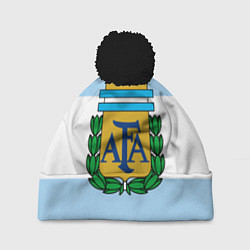 Шапка с помпоном Сборная Аргентины, цвет: 3D-черный