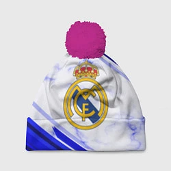 Шапка с помпоном Real Madrid, цвет: 3D-малиновый
