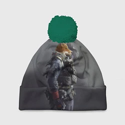 Шапка с помпоном Лис-солдат, цвет: 3D-зеленый