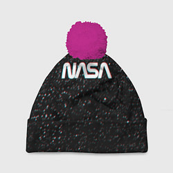 Шапка с помпоном NASA: Space Glitch, цвет: 3D-малиновый