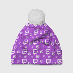 Шапка c помпоном Twitch: Violet Pattern