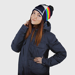 Шапка с помпоном PINK FLOYD, цвет: 3D-черный — фото 2