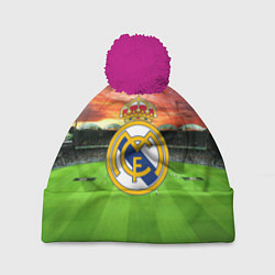 Шапка с помпоном FC Real Madrid, цвет: 3D-малиновый