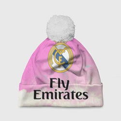Шапка с помпоном Реал Мадрид, цвет: 3D-белый