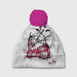 Шапка с помпоном Three Days Grace, цвет: 3D-малиновый