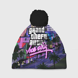 Шапка с помпоном Grand Theft Auto Vice City, цвет: 3D-черный