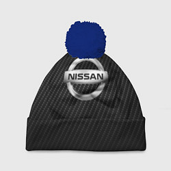 Шапка с помпоном NISSAN, цвет: 3D-тёмно-синий