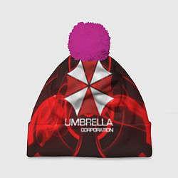 Шапка с помпоном Umbrella Corp, цвет: 3D-малиновый