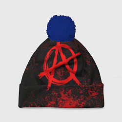 Шапка с помпоном АНАРХИЯ, цвет: 3D-тёмно-синий