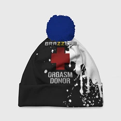 Шапка с помпоном Brazzers orgasm donor, цвет: 3D-тёмно-синий