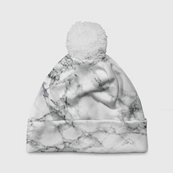 Шапка c помпоном Мрамор