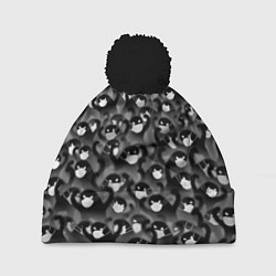 Шапка с помпоном Ъуъ съуки в маске, цвет: 3D-черный