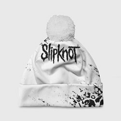 Шапка с помпоном SLIPKNOT, цвет: 3D-белый