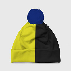 Шапка c помпоном BLACK YELLOW