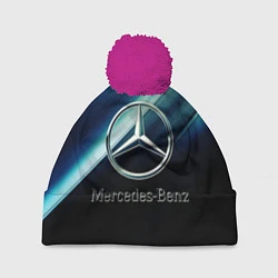 Шапка с помпоном Mercedes, цвет: 3D-малиновый