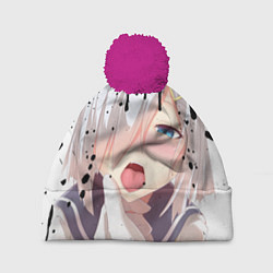 Шапка с помпоном AHEGAO, цвет: 3D-малиновый